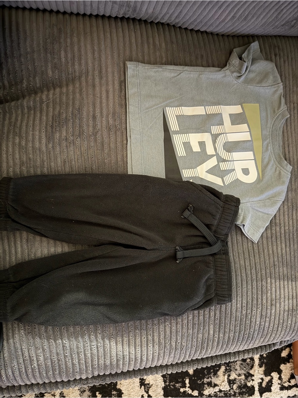 Carter's Black Joggers with Gray Graphic Tee